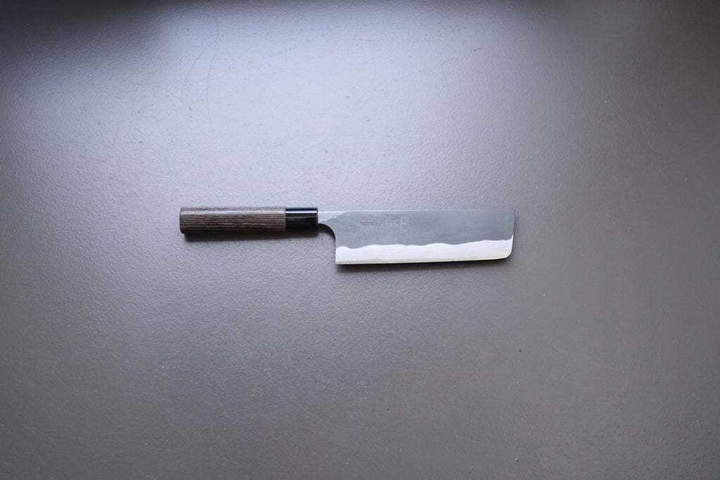Kaji-bei Suminagashi Kurouchi Nakiri 165mm - Thecooksedge