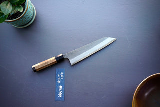 Yoshikane White #2 Kurouchi Tuschime Kiristuke Gyuto 210mm - Thecooksedge