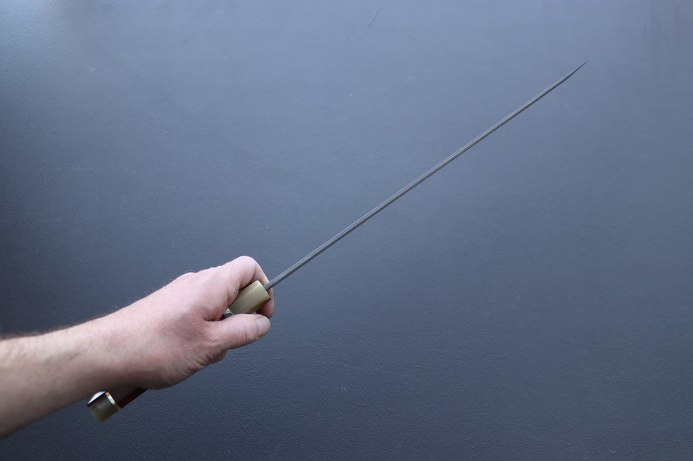 Nigara Hamono Silver3 Kurozome Sakimaru Yanagiba 330mm - Thecooksedge