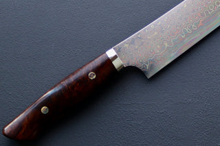 Nigara Hamono Rainbow Damascus Sakimaru Sujihiki 450mm - Thecooksedge