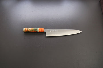 Shigeki Tanaka Migaki Aogami#2 Gyuto 240mm w/Custom Handle - Thecooksedge