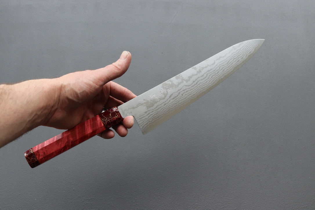 Shigeki Tanaka VG10 Damascus Gyuto 240mm w/Custom Handle - Thecooksedge