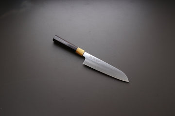 Sukenari ZDP189 Migaki Santoku 180mm w/Ebony Handle - Thecooksedge