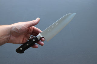 Sakai Kikumori SG2 Western Series Santoku 180mm - Thecooksedge