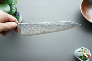Hatsukokoro Sunaarashi Kurozome Damascus Kiritsuke Gyuto 210mm - Thecooksedge