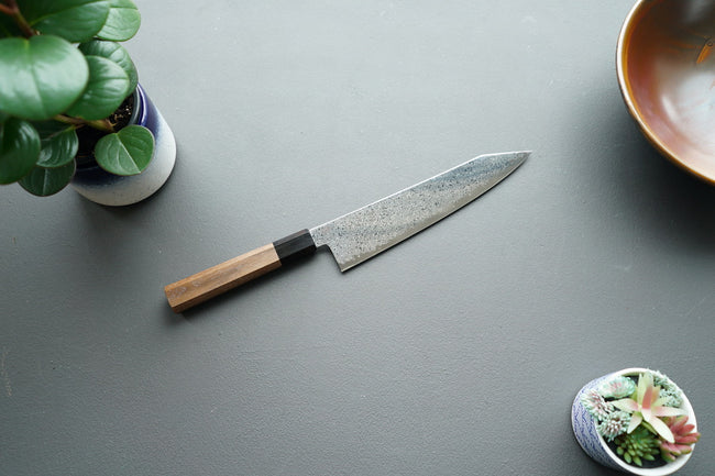 Hatsukokoro Sunaarashi Kurozome Damascus Kiritsuke Gyuto 210mm - Thecooksedge