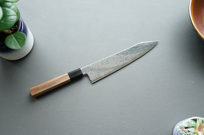 Hatsukokoro Sunaarashi Kurozome Damascus Kiritsuke Gyuto 210mm - Thecooksedge