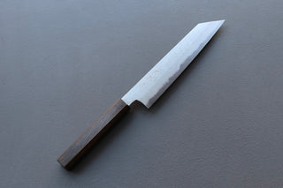 Yoshikazu Tanaka Blue1 Damascus Kiritsuke 240mm w/Black Oak Handle - Thecooksedge