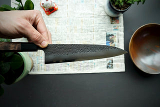 Shinkiro AS Damascus Kurouchi Tsuchime Gyuto 210mm - Thecooksedge