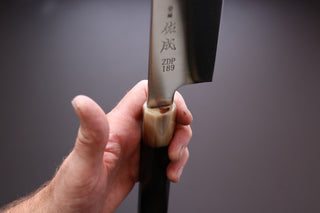 Sukenari ZDP189 Migaki Gyuto 240mm w/Ebony Handle - Thecooksedge