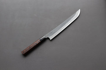 Nigara Hamono SG2 Kurouchi Tsuchime Sakimaru Sujihiki 270mm - Thecooksedge