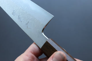 Yoshikazu Tanaka Blue1 Damascus Gyuto 240mm w/Black Oak Handle - Thecooksedge