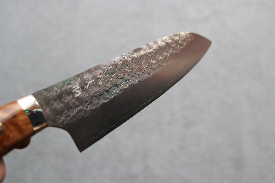 Yoshimi Kato SG2 Tsuchime Santoku - Thecooksedge