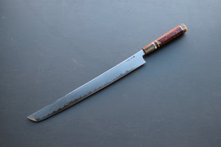 Nakagawa x Myojin Blue1 Damascus Sakimaru Sujihiki 390mm - Thecooksedge