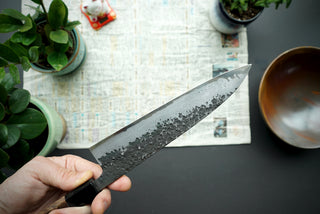 Shinkiro AS Damascus Kurouchi Tsuchime Gyuto 210mm - Thecooksedge