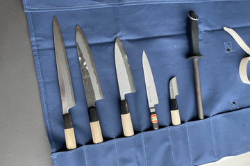 Sakai Kikumori Knife Roll Navy - Thecooksedge