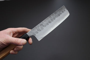 Hatsukokoro Inazuma AS Damascus Nakiri 165mm - Thecooksedge