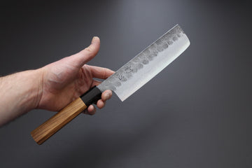 Hatsukokoro Inazuma AS Damascus Nakiri 165mm - Thecooksedge