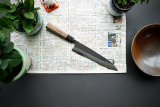 Shinkiro AS Damascus Kurouchi Tsuchime Gyuto 240mm - Thecooksedge