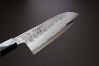 Hatsukokoro Inazuma AS Damascus Santoku 170mm - Thecooksedge