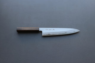 Yoshikazu Tanaka Blue1 Damascus Gyuto 240mm w/Black Oak Handle - Thecooksedge