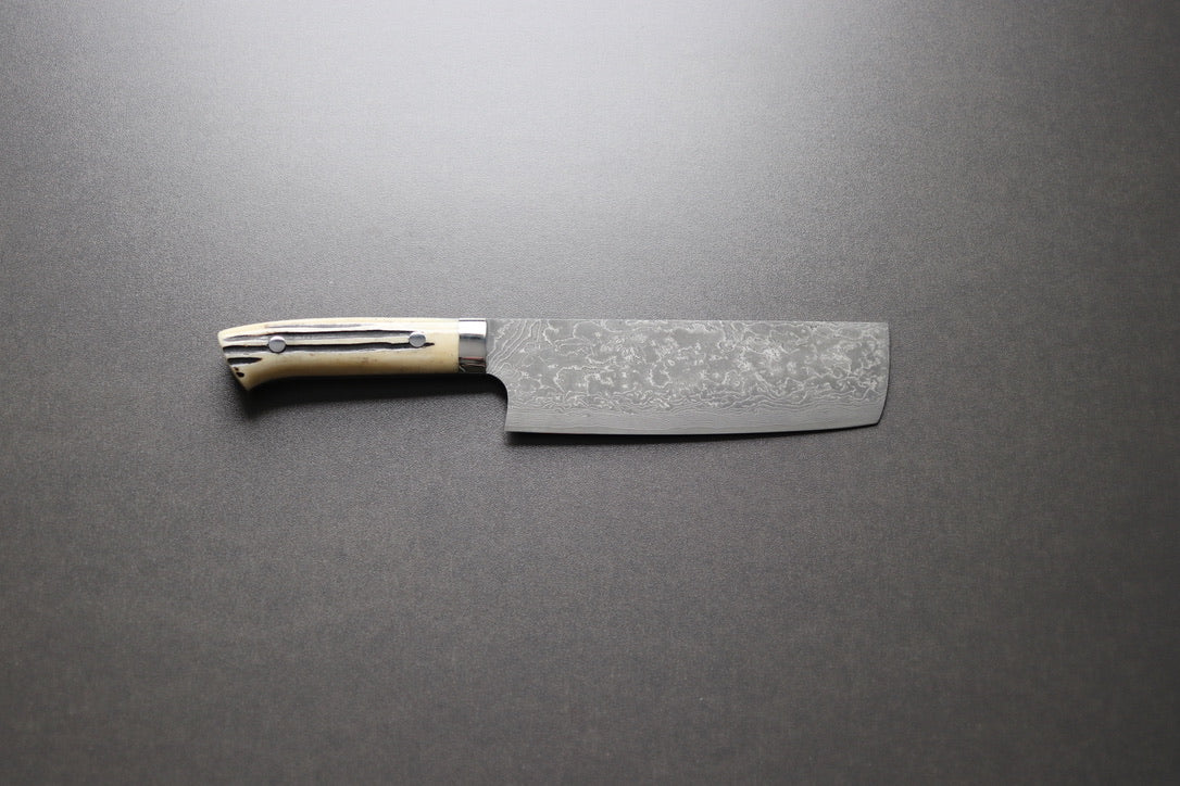 Takeshi Saji R2 Damascus Nakiri 170mm - Thecooksedge
