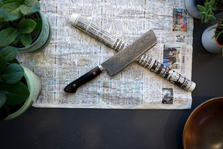 Shigeki Tanaka R2 Damascus Nakiri 170mm Western Ironwood - Thecooksedge