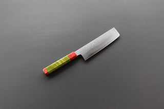Shigeki Tanaka Nashiji Nakiri 165mm w/Custom Handle - Thecooksedge