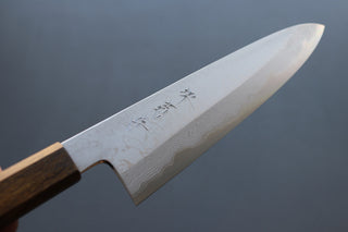 Yoshikazu Tanaka Blue1 Damascus Gyuto 240mm w/Black Oak Handle - Thecooksedge