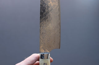 Takeshi Saji R2 Damascus Mirror Finished Gyuto 210mm - Thecooksedge