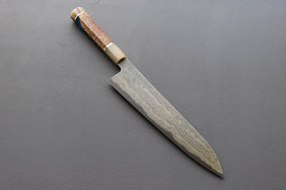 Nigara Hamono Blue2 Wrought Iron Clad Damascus Gyuto 270mm - Thecooksedge