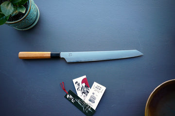 Itsuo Doi Homura Blue #2 Hien Kengata Yanagiba 300mm - Thecooksedge