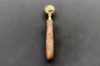 Brass Pasta Cutter w/ Custom Burl Handle - Thecooksedge