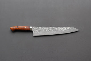 Takeshi Saji R2 Damascus Kiritsuke 270mm w/Ironwood Handle - Thecooksedge