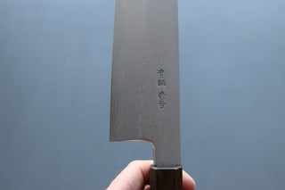 Yoshikazu Tanaka Blue1 Damascus Gyuto 240mm w/Black Oak Handle - Thecooksedge
