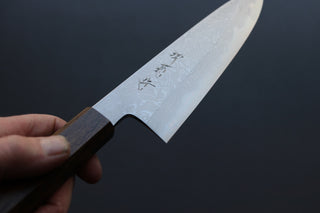 Yoshikazu Tanaka Blue1 Damascus Gyuto 240mm w/Black Oak Handle - Thecooksedge
