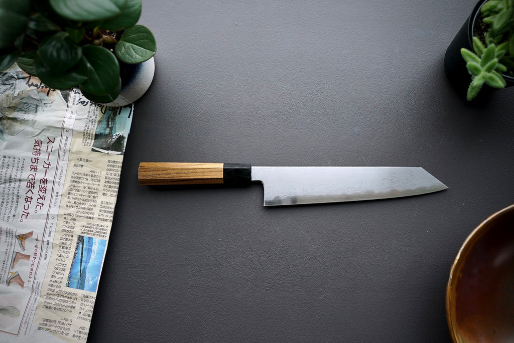 Nakagawa x Myojin Blue #1 Damascus Kiritsuke Gyuto 240mm - Thecooksedge