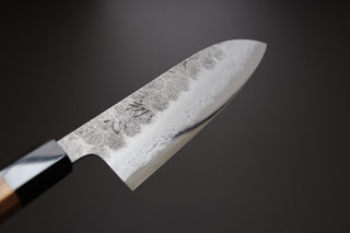 Hatsukokoro Inazuma AS Damascus Santoku 170mm - Thecooksedge