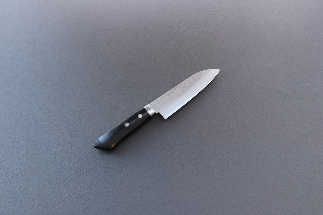 Masutani Damascus Ko-Santoku 130mm - Thecooksedge
