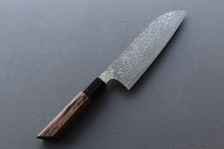 Takeshi Saji VG10 Damascus Santoku 165mm - Thecooksedge