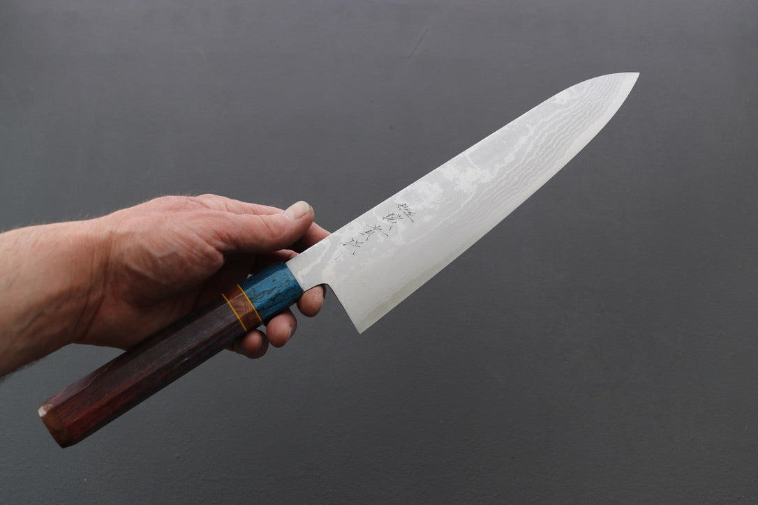 Shigeki Tanaka VG10 Damascus Gyuto 240mm w/Custom Handle - Thecooksedge