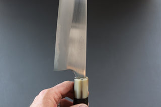 Mazaki Migaki Gyuto 240mm w/Ebony and White Buffalo Horn Handle - Thecooksedge
