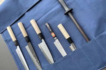 Sakai Kikumori Knife Roll Navy - Thecooksedge