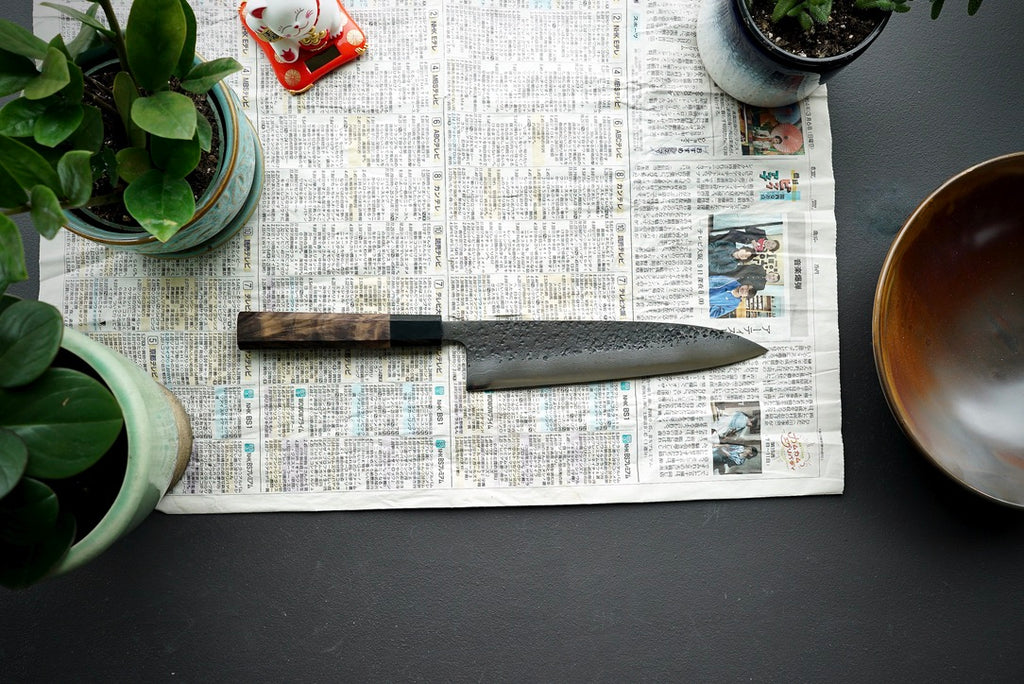 Shinkiro AS Damascus Kurouchi Tsuchime Gyuto 210mm - Thecooksedge