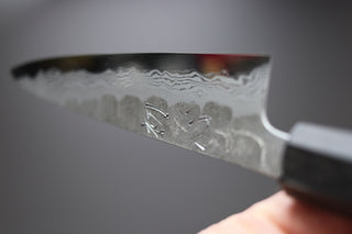 Hatsukokoro Inazuma AS Damascus Petty 150mm - Thecooksedge