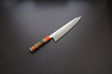 Shigeki Tanaka Migaki Aogami#2 Gyuto 240mm w/Custom Handle - Thecooksedge
