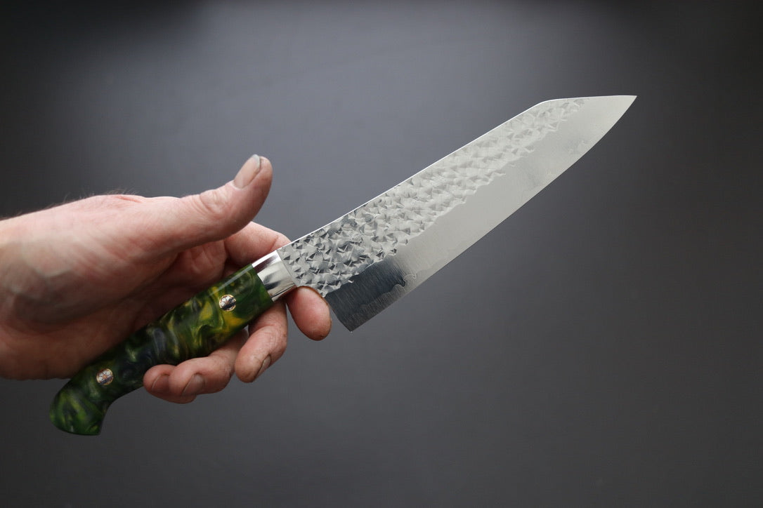 Yu Kurosaki Senko Santoku 165mm W/Custom Acrylic Handle - Thecooksedge