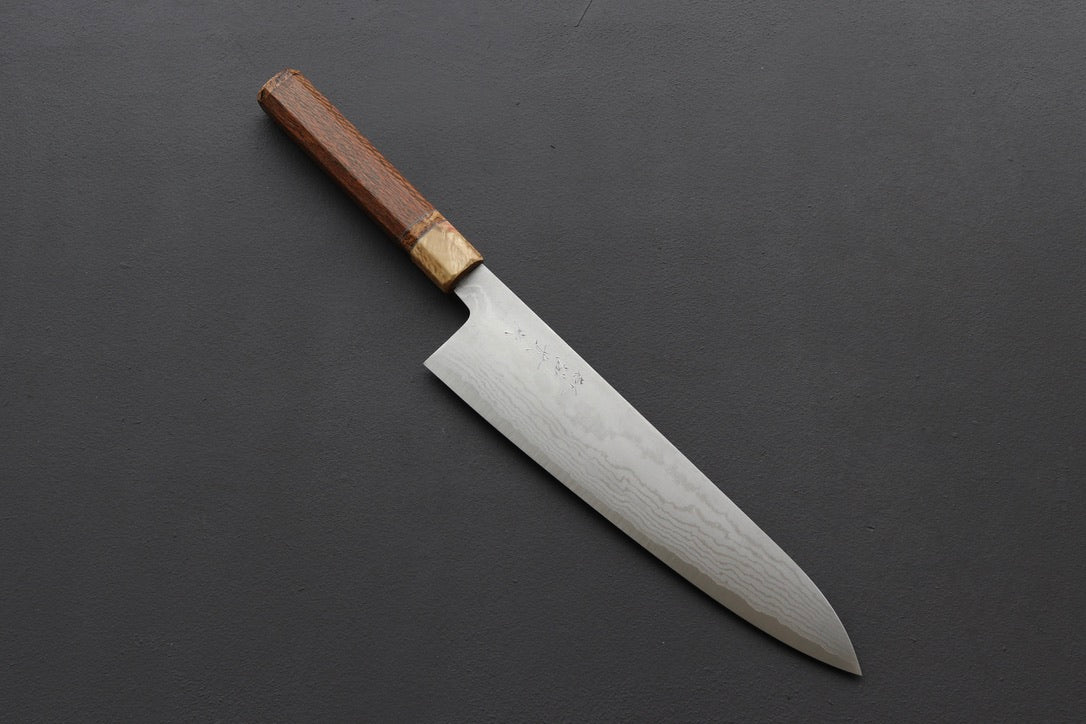 Shigeki Tanaka VG10 Damascus Gyuto 240mm w/Custom Handle - Thecooksedge