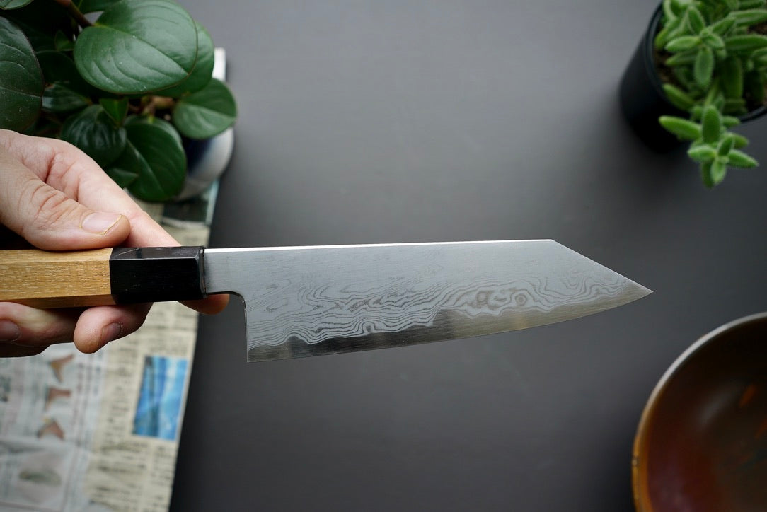 Nakagawa x Myojin Blue #1 Damascus Bunka 180mm - Thecooksedge