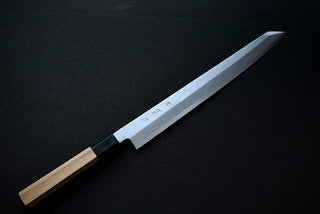 Sakai Kikumori White#1 Damascus Kiritsuke Yanagiba 300mm - Thecooksedge